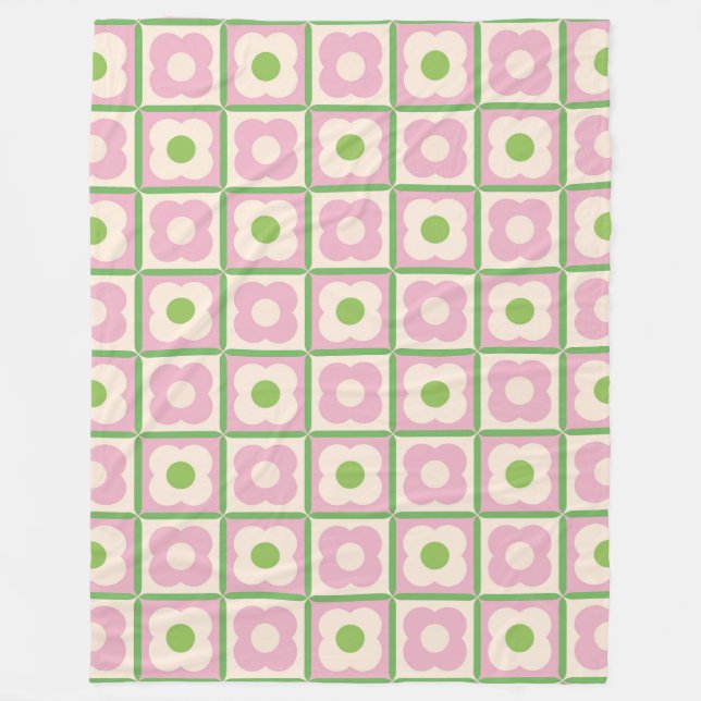 Muster für das hintere Schachbrett Rosa und Grün Fleecedecke (Vorderseite)