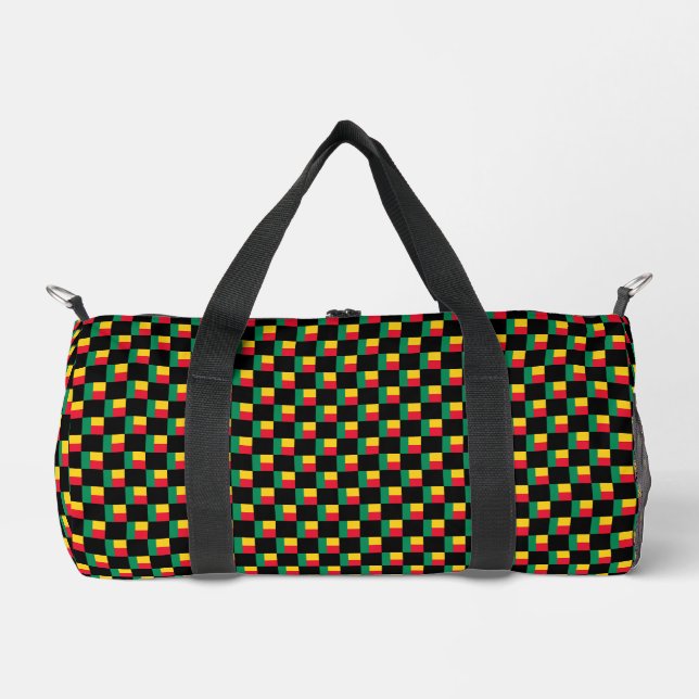 Muster für das hintereinander liegende Benin-Flag Duffle Bag (Vorderseite)