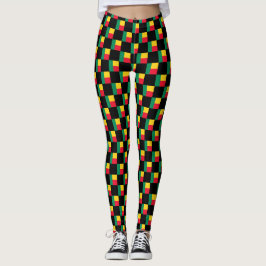 Muster für das hintereinander liegende Benin-Flag Leggings