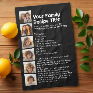 Muster für das Rezept für Familienrezepte und Foto Geschirrtuch