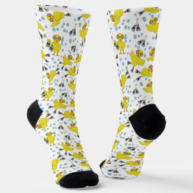 Muster für das Schwimmen von Chicks Socken (Gewinkelt)