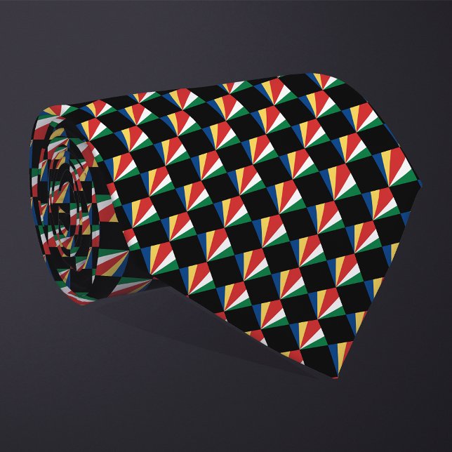 Muster für das überprüfte Seychellen-Flag Krawatte (Von Creator hochgeladen)