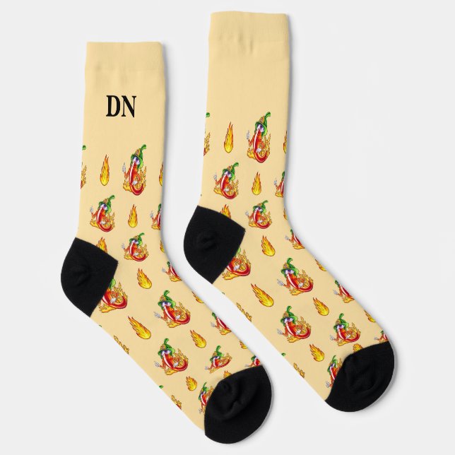 Muster für den gelben Firefighter-Chili Hinzufügen Socken (Rechts)
