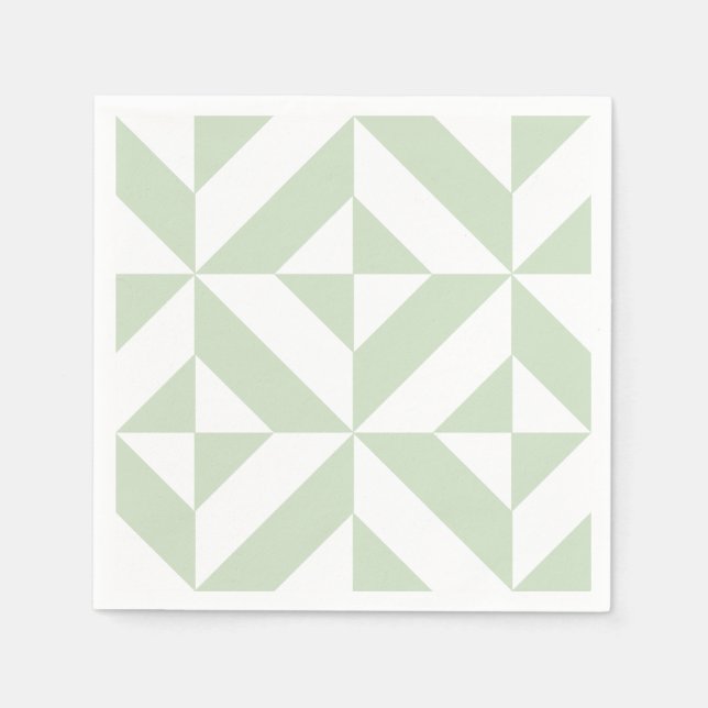 Muster für den grünen geometrischen Deko Serviette (Vorderseite)