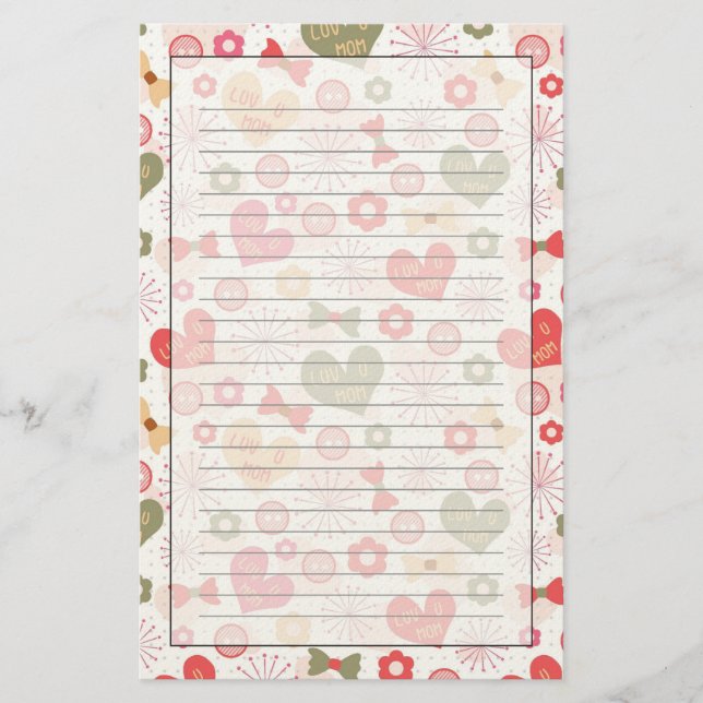 Muster für den Tag der Mutter Briefpapier (Vorderseite)