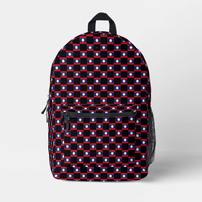 Muster für die achterte Laos-Flagge Bedruckter Rucksack (Vorderseite)