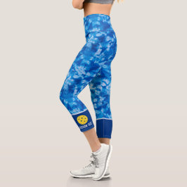 Muster für die blaue Gefärbte Krawatte von Pickleb Capri Leggings