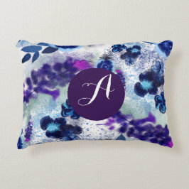 Muster für die Blauen violetten Blütenmuster Dekokissen