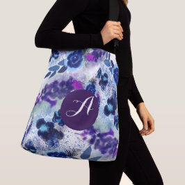 Muster für die Blauen violetten Blütenmuster Tragetaschen Mit Langen Trägern