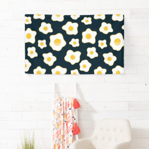 Muster für die Blume niedlich frittierter Eier Banner