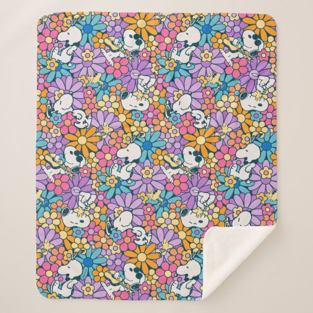 Muster für die Blume von Snoopy und Holz Sherpadecke (Vorderseite)