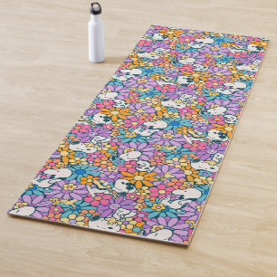 Muster für die Blume von Snoopy und Holz Yogamatte