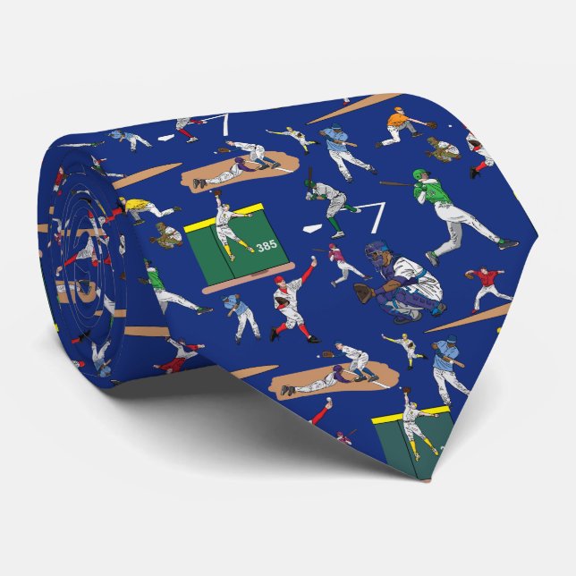 Muster für die Darstellung von Spielern im Basebal Krawatte (Gerollt)