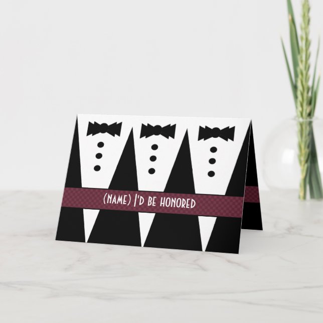 Muster für die Einladung von TRAUZEUGEN - 3 Tuxedo (Vorderseite)