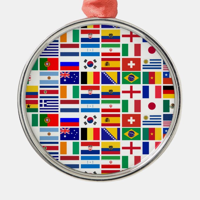 Muster für die Fahnen des SOCCER 2014 Silbernes Ornament (Vorne)