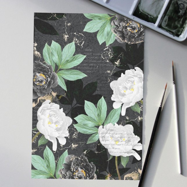 Muster für die fett-weiße und schwarze Blume Seidenpapier (Von Creator hochgeladen)