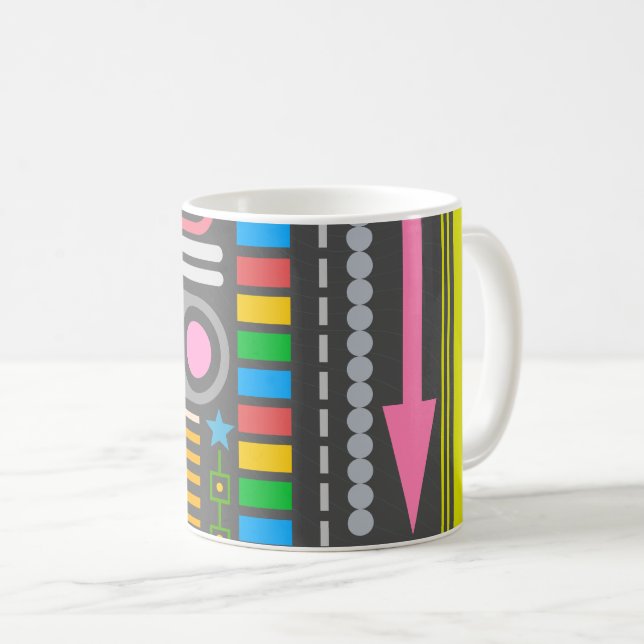 Muster für die Kontrolle der abstrakten Technologi Kaffeetasse (VorderseiteRechts)