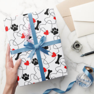 Muster für die Puppy-Liebe Geschenkpapier
