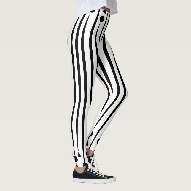Muster für die Streifen des schwarzen und weißen K Leggings (Rechts)
