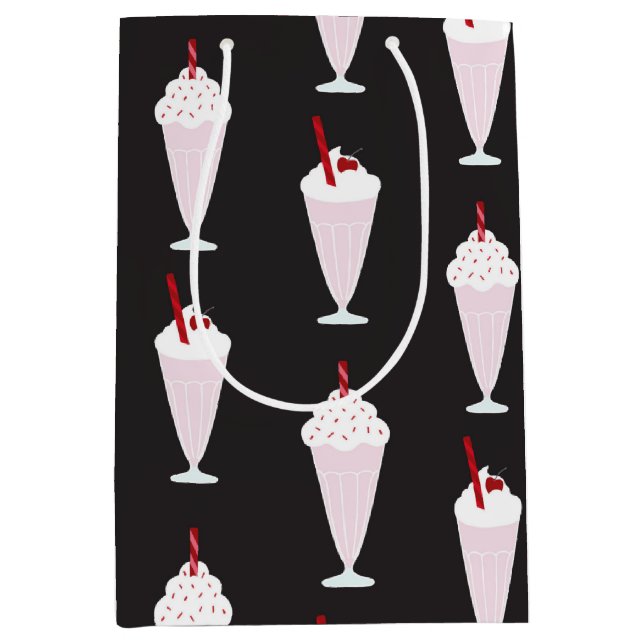 Muster für Diner Milkshakes der 50er Jahre Mittlere Geschenktüte (Vorderseite)