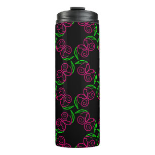 Muster für doppelte, Hot-Pink-Rose Thermosbecher