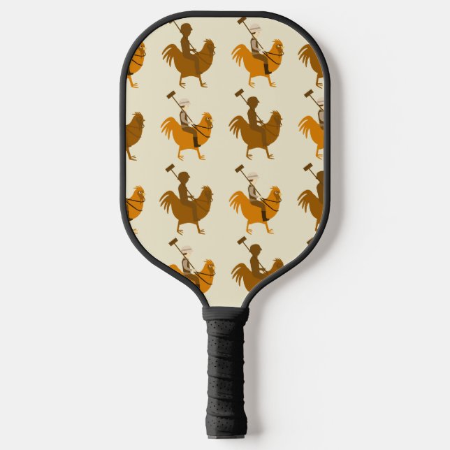 Muster für doppelte Pollo-Mode-Logos Pickleball Schläger (Vorderseite)