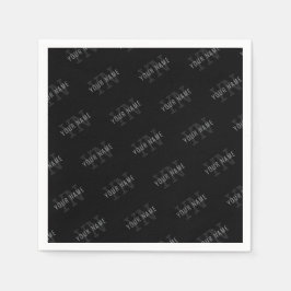 Muster für dunkelgraue und schwarze Monogramme Serviette