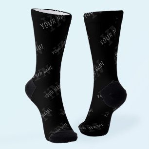 Muster für dunkelgraue und schwarze Monogramme Socken