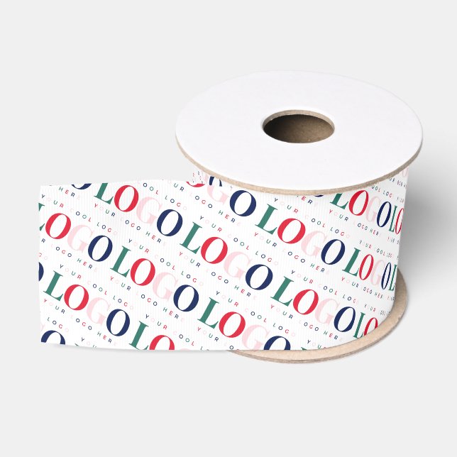 Muster für ein farbiges Rectangle-Logo wiederholt  Ripsband (Spule)