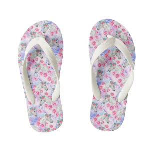 Muster für Einhorn und Rose Kinderbadesandalen