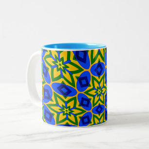 Muster für elegante Abstrakte Blume Zweifarbige Tasse