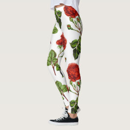 Muster für elegante Rote Rosen Blumenmuster-Blume  Leggings