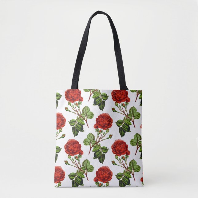 Muster für elegante Rote Rosen Blumenmuster-Blume  Tasche (Vorderseite)