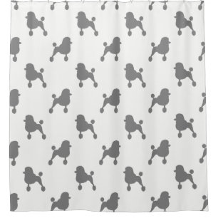 Muster für extravagante Standard-Poodle-Silhouette Duschvorhang