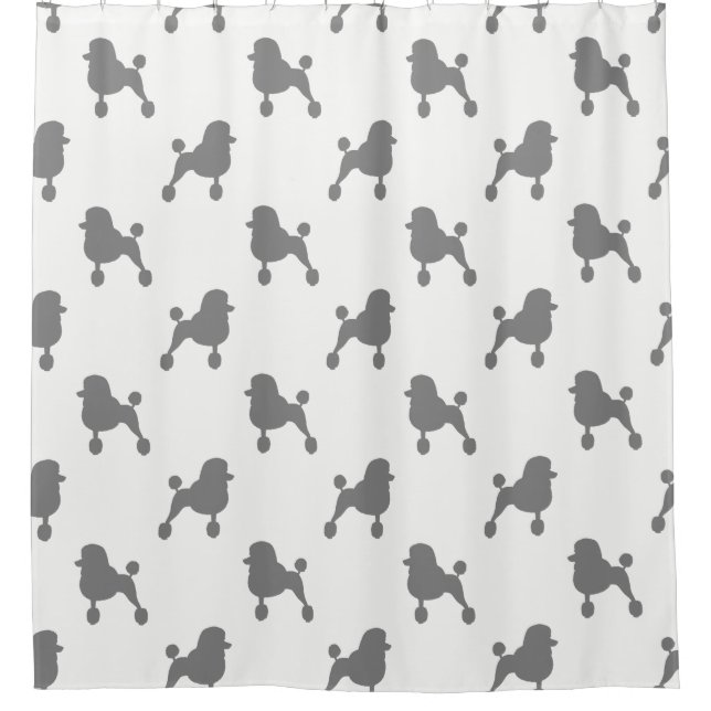 Muster für extravagante Standard-Poodle-Silhouette Duschvorhang (Vorderseite)
