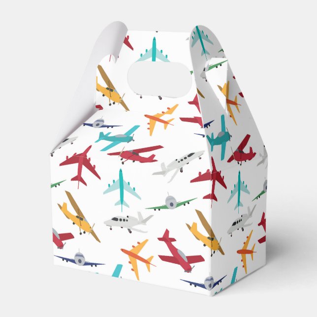Muster für farbenfrohe Flugzeuge Geschenkschachtel (Vorderseite)
