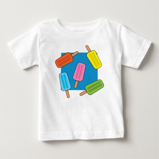 Muster für farbenfrohe Popsicles Baby T-shirt (Vorderseite)