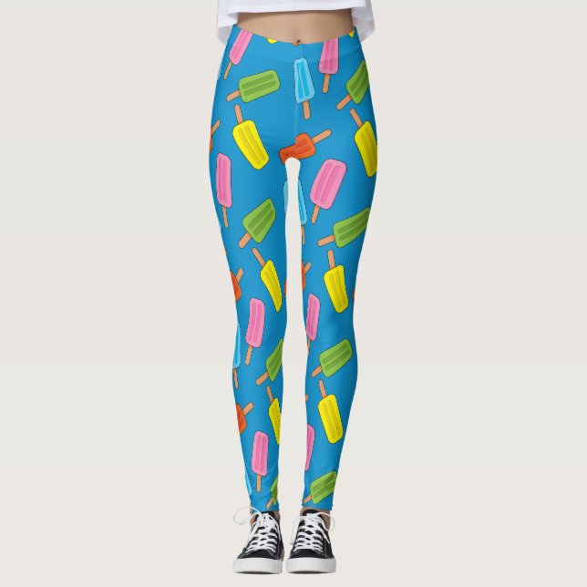 Muster für farbenfrohe Popsicles Leggings (Vorderseite)