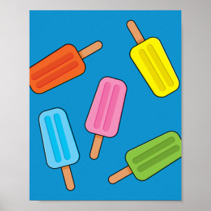 Muster für farbenfrohe Popsicles Poster