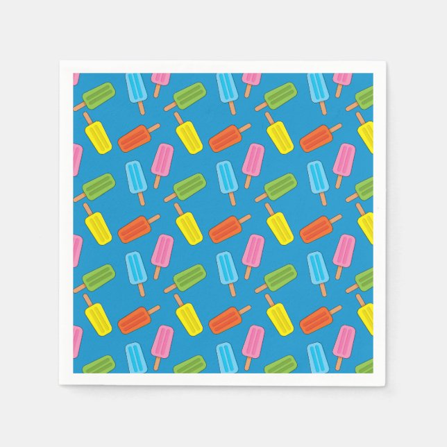 Muster für farbenfrohe Popsicles Serviette (Vorderseite)