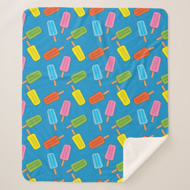 Muster für farbenfrohe Popsicles Sherpadecke (Vorderseite)