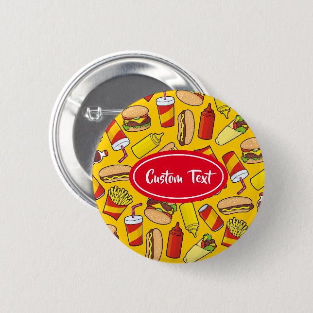 Muster für farbige Fast Food-Icons Button (Vorne & Hinten)