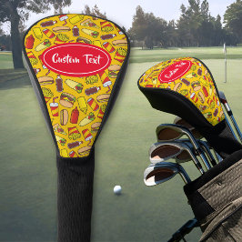 Muster für farbige Fast Food-Icons Golf Headcover