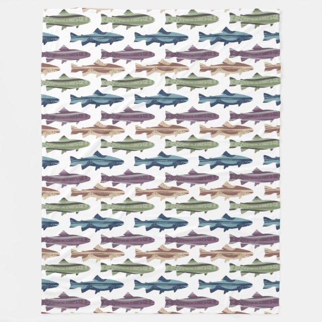 Muster für Fischfang Fleecedecke (Vorderseite)
