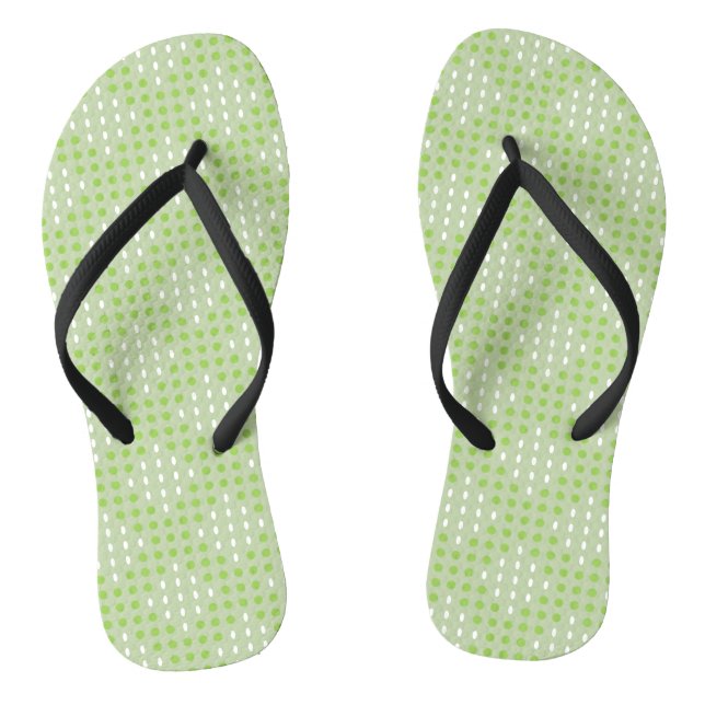 Muster für flache grüne Punkte und Ovale Flip Flops (Fußbett)