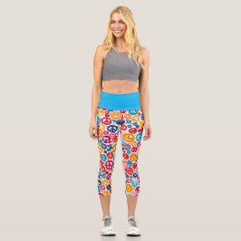 Muster für Friedenszeichen Capri Leggings