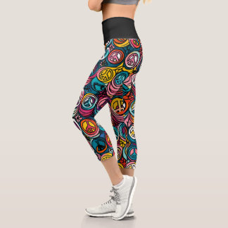 Muster für Friedenszeichen Capri Leggings