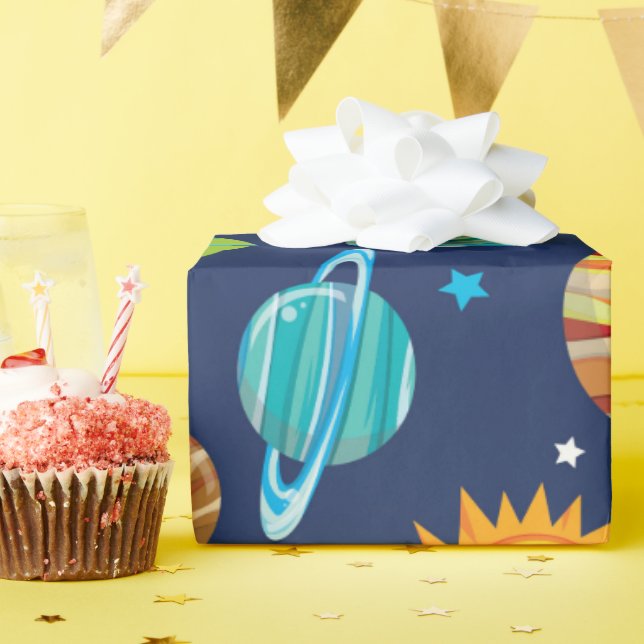 Muster für Fun Space-Party Geschenkpapier (Geburtstagsparty)