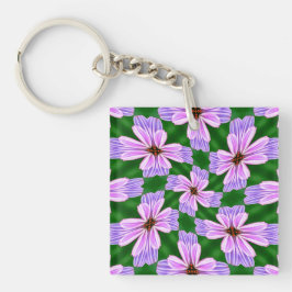 Muster für funkelnd rosa Blume Schlüsselanhänger