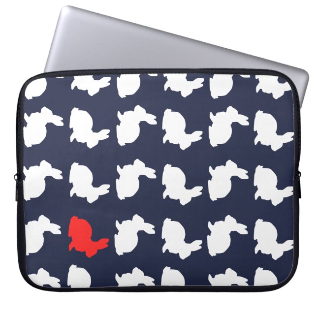 Muster für Funky Niedlich Rabbits Laptop Sleeve (Vorderseite)